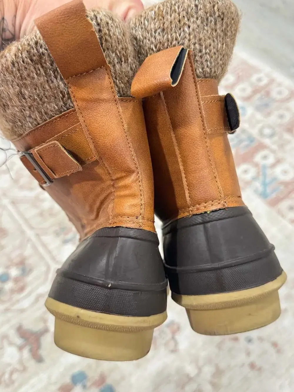 Torrid Duck Boots Womens Size 10 Waterproof Lace Up Sweater Cuff Winter Cozy